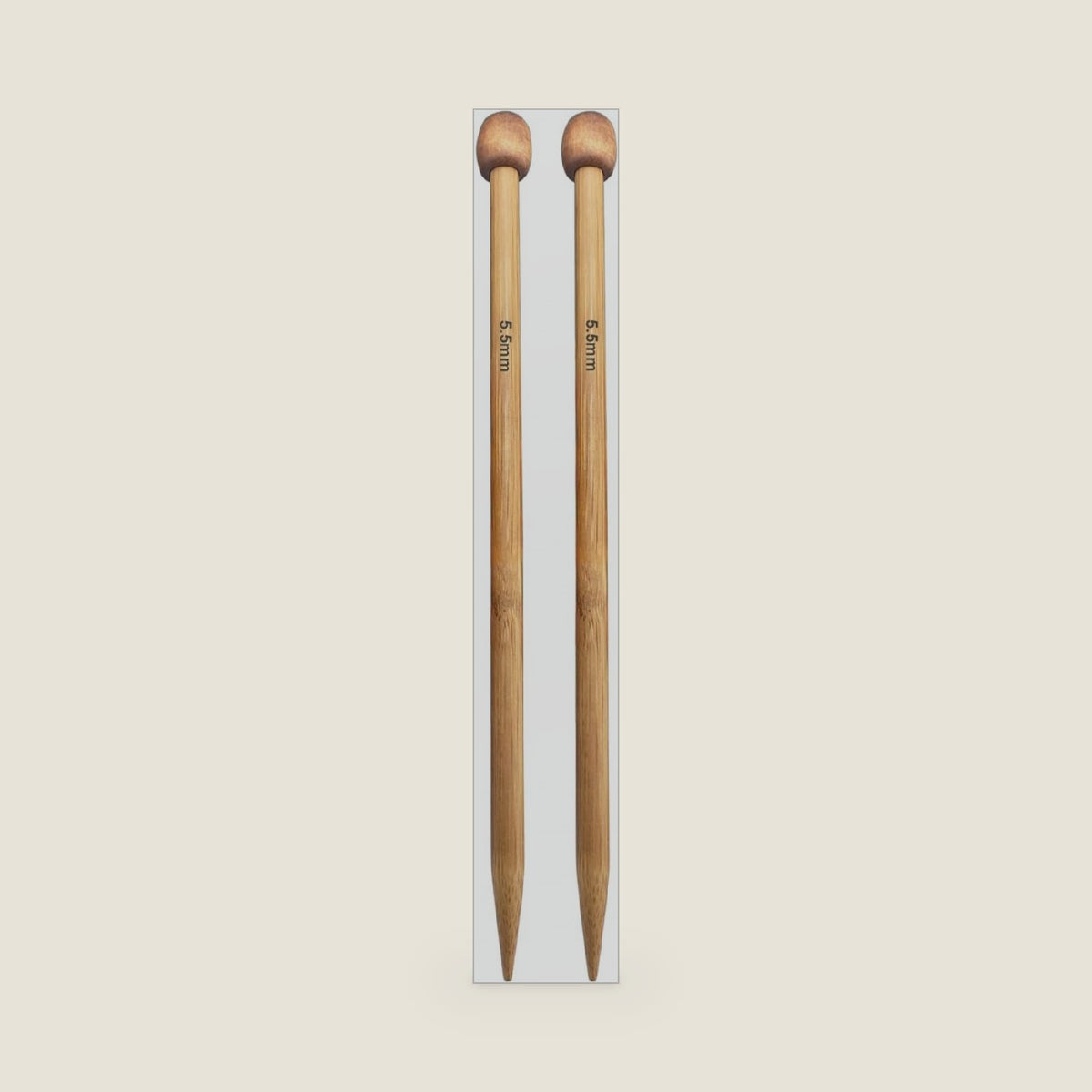Weabetfu Bamboo Knitting Needle Straight Single Pointed 10-inch Length Knitting Needles for Handmade DIY Knitting,US Size 9(5.5mm)