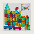 Gemmicc 100 PCS Magnetic Tiles with 2 Cars, Magnet Stacking Blocks Kids