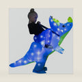 Kids Inflatable Costume, Triceratops Dinosaur Halloween Cosplay Costume with LED Light for Cosplay Party Blue