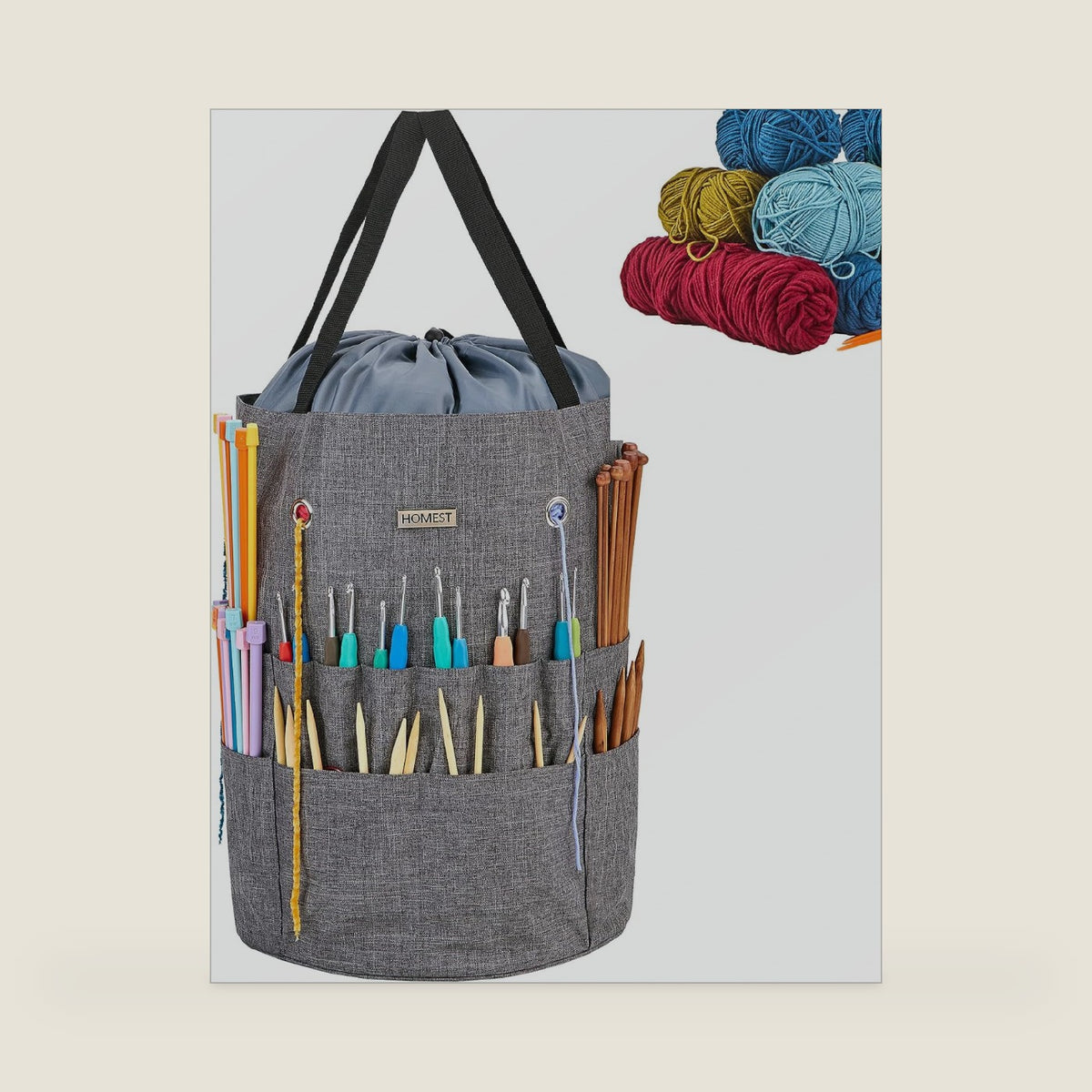 HOMEST Crochet Bag Organizer for Yarn Storage, and Knitting Accessories