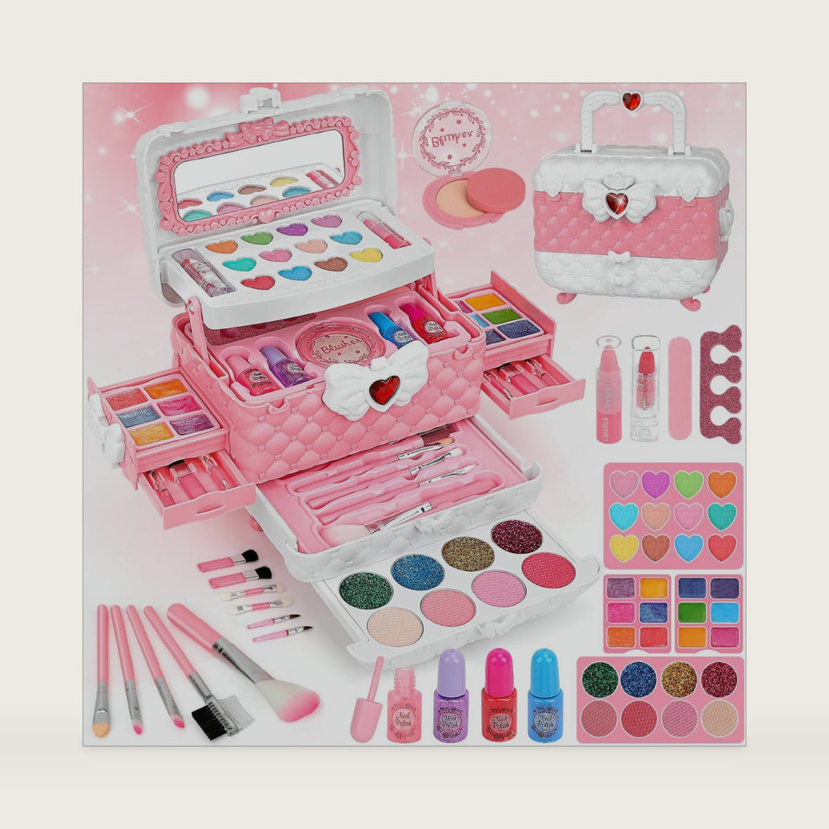 Kids Washable Makeup Kit Girl Toys for Gifts, Teensymic Toys for Girls Princess Birthday Gift Play Make Up Toys for Girls Toys Age 4 -12