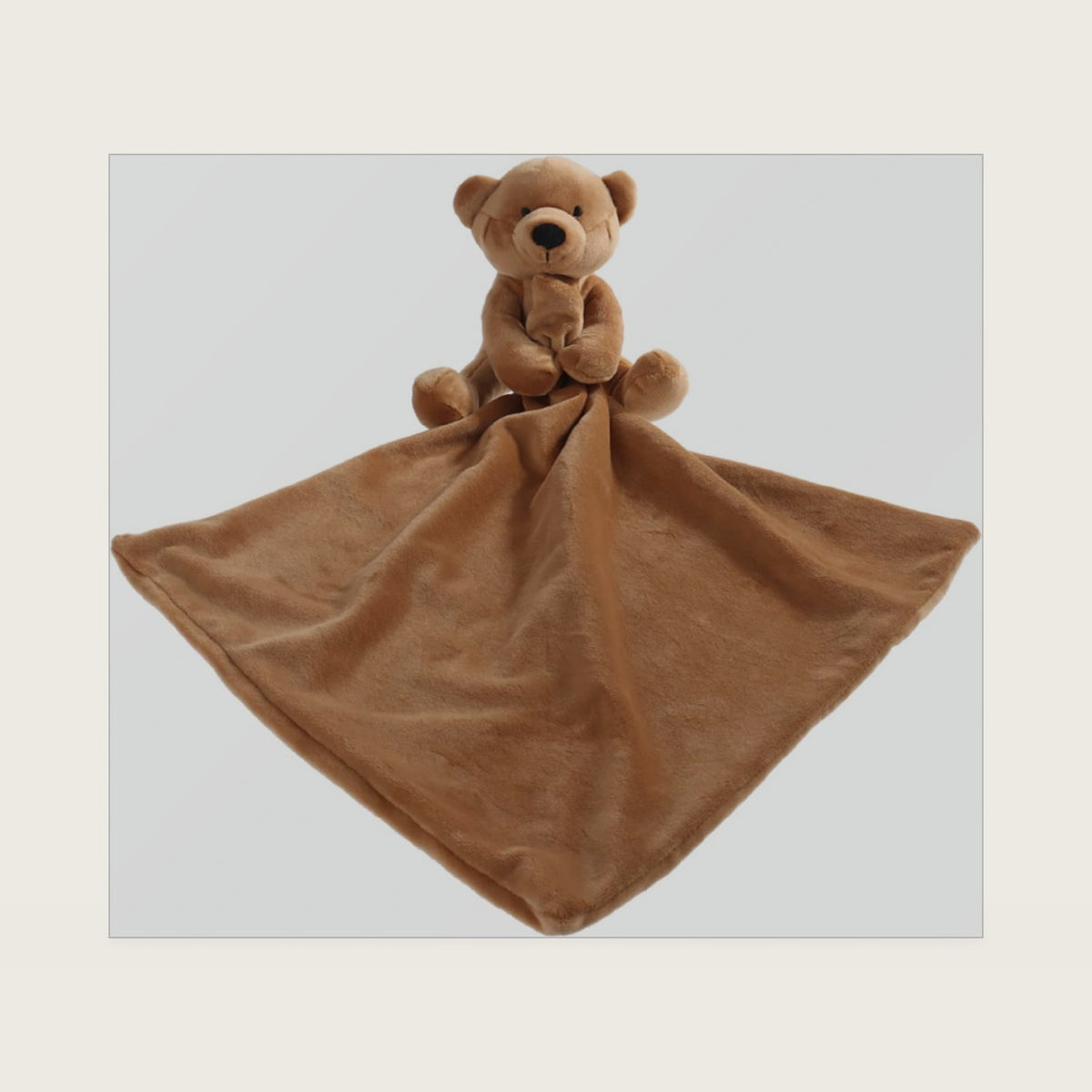 Apricot Lamb Soft Stuffed Animals Security Blanket Brown Bear Plush 13''