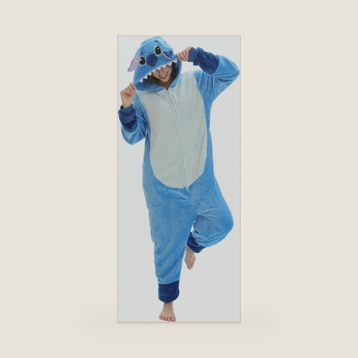 QSTYLE Adult Animal Onesie Halloween Costume,One Piece Cosplay Suit for Women and Men