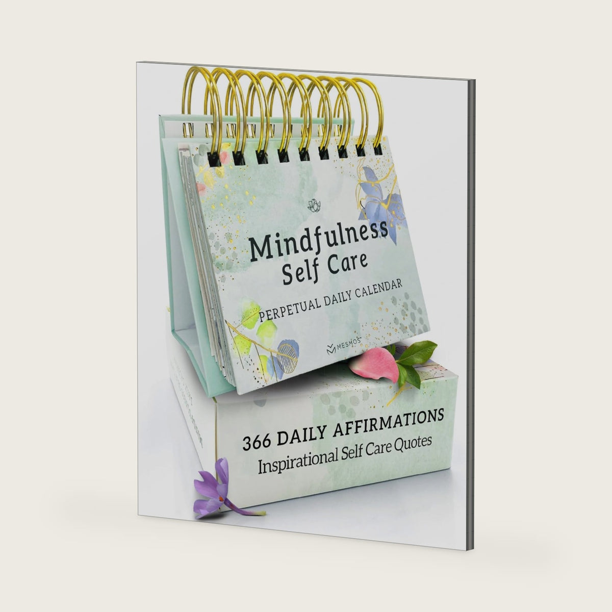 MESMOS Mindfulness Perpetual Flip Calendar with 366 Daily Affirmations - Self Care Gifts for Women, Teacher Appreciation, Inspirational Office Desk Decor, Stress Relief Desk Accessory Gift for Women