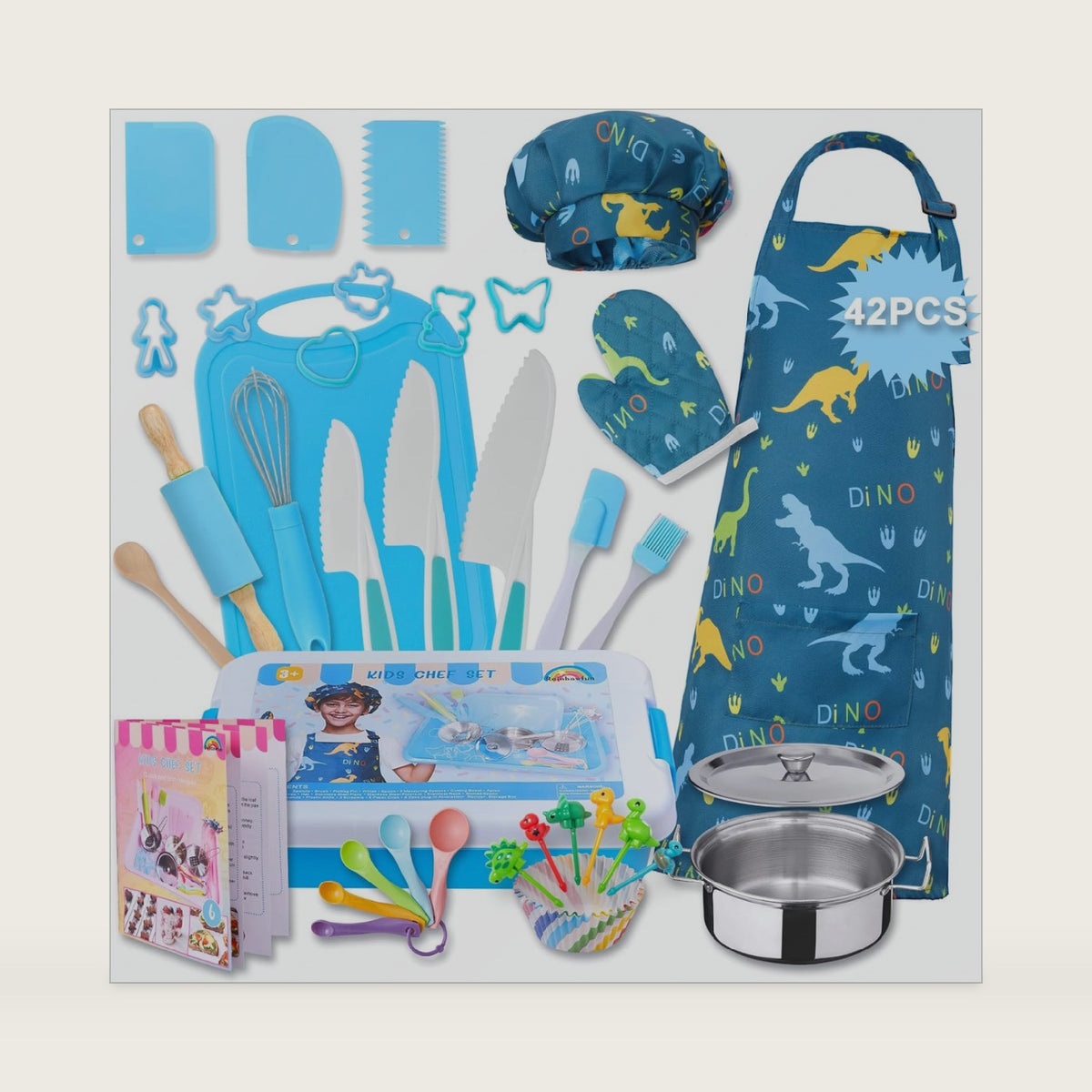 Kids Cooking Sets Real, Kids Baking Set, Chef Set with hat and Apron