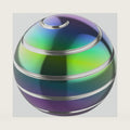 Kinetic Spinning Desk Toy Metal Fidgets ADHD 1.54in Rainbow Silver
