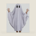 Noubeau Unisex Kid Ghost Costume Girl Halloween Fancy Dress Cosplay Boy White Boo Ghost Cloak Child Spooky Trick-or-Treating(White,1-3 Years)