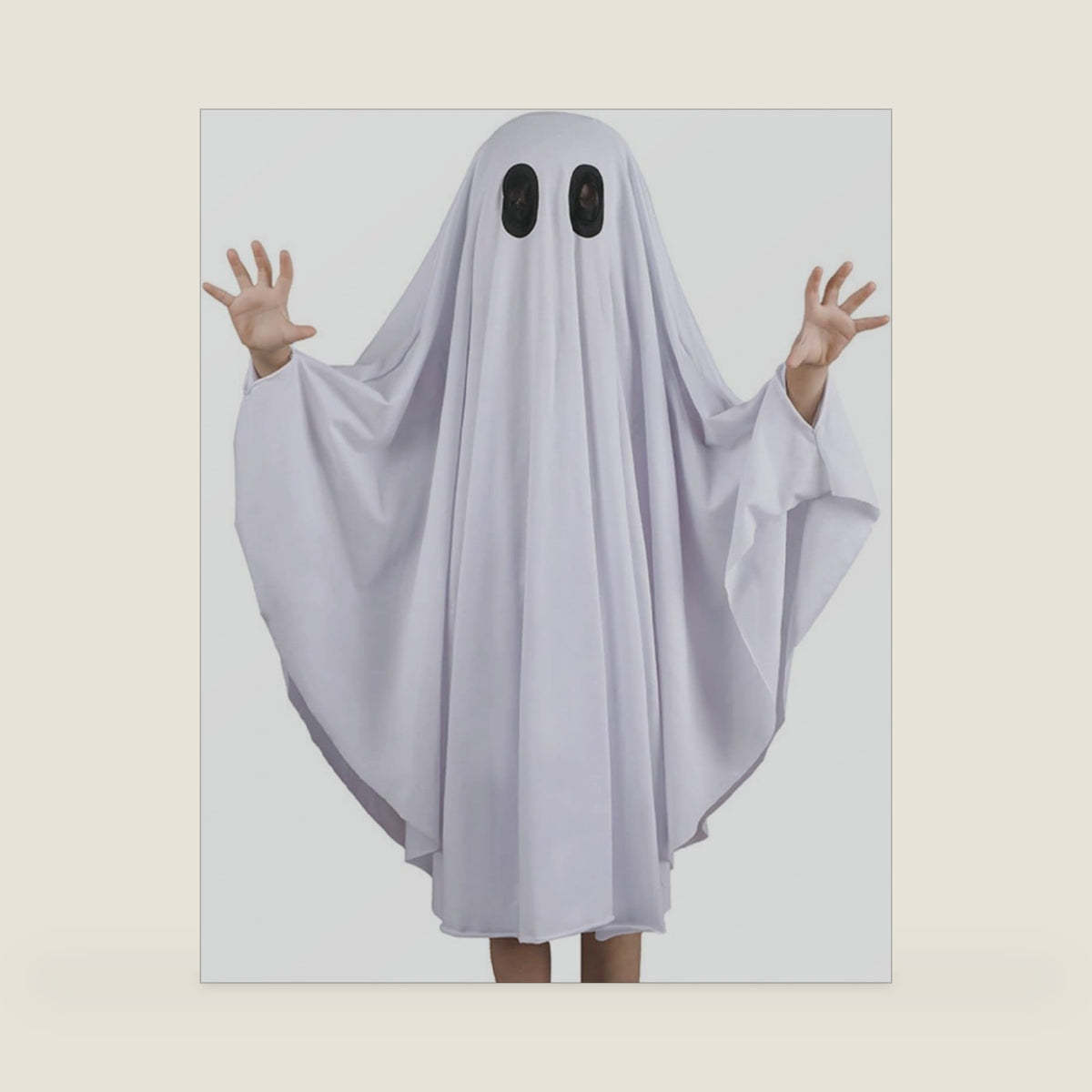 Noubeau Unisex Kid Ghost Costume Girl Halloween Fancy Dress Cosplay Boy White Boo Ghost Cloak Child Spooky Trick-or-Treating(White,1-3 Years)