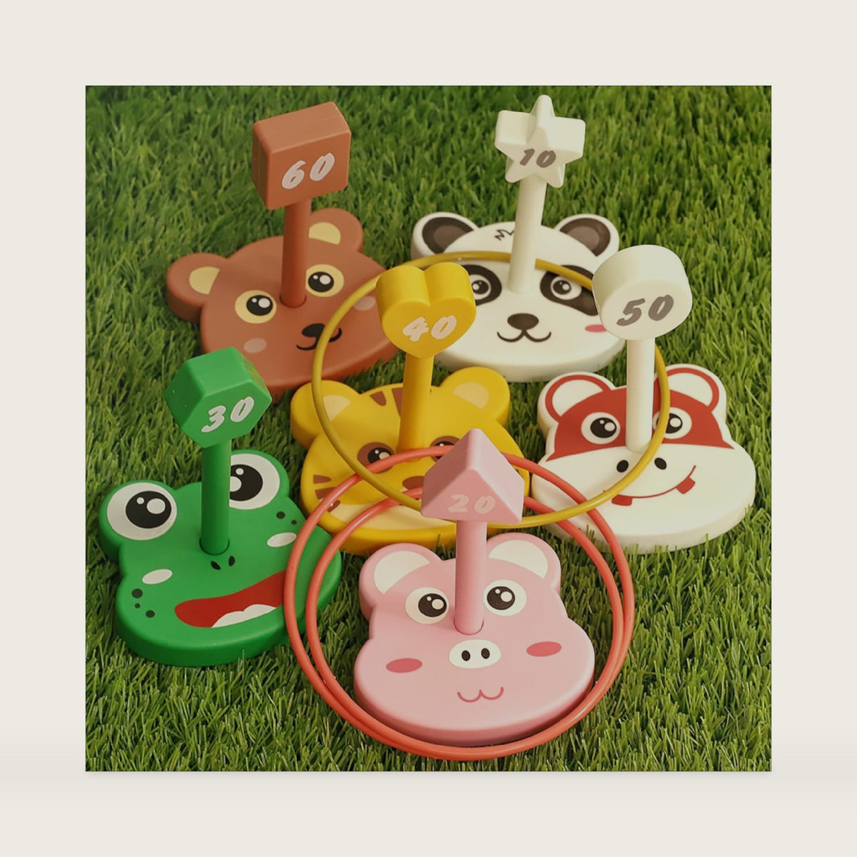Animal Ring Toss Game Toy Set Kid Yard Outdoor Party Camp Children Ages 3-8