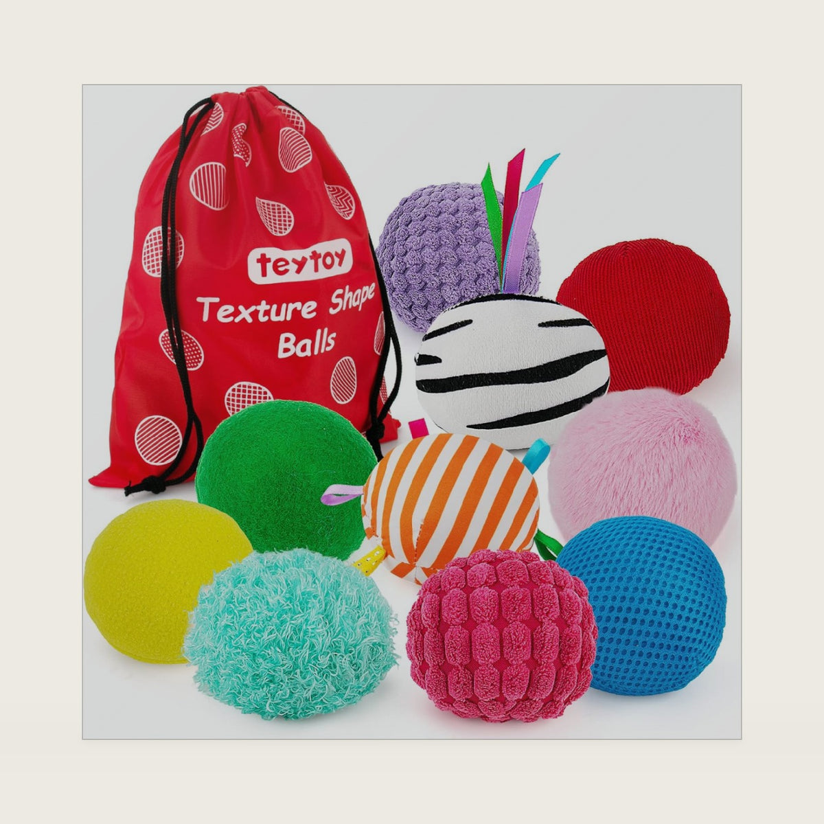 Baby Sensory Texture Ball Toy Set,10Pcs Montessori Toys for Babies 6-12 Months,Develop Fine Motor & Sensory Play for Newborns’ Early Learning,Fidget Stress Toys for Autism/Anxiety Relief.