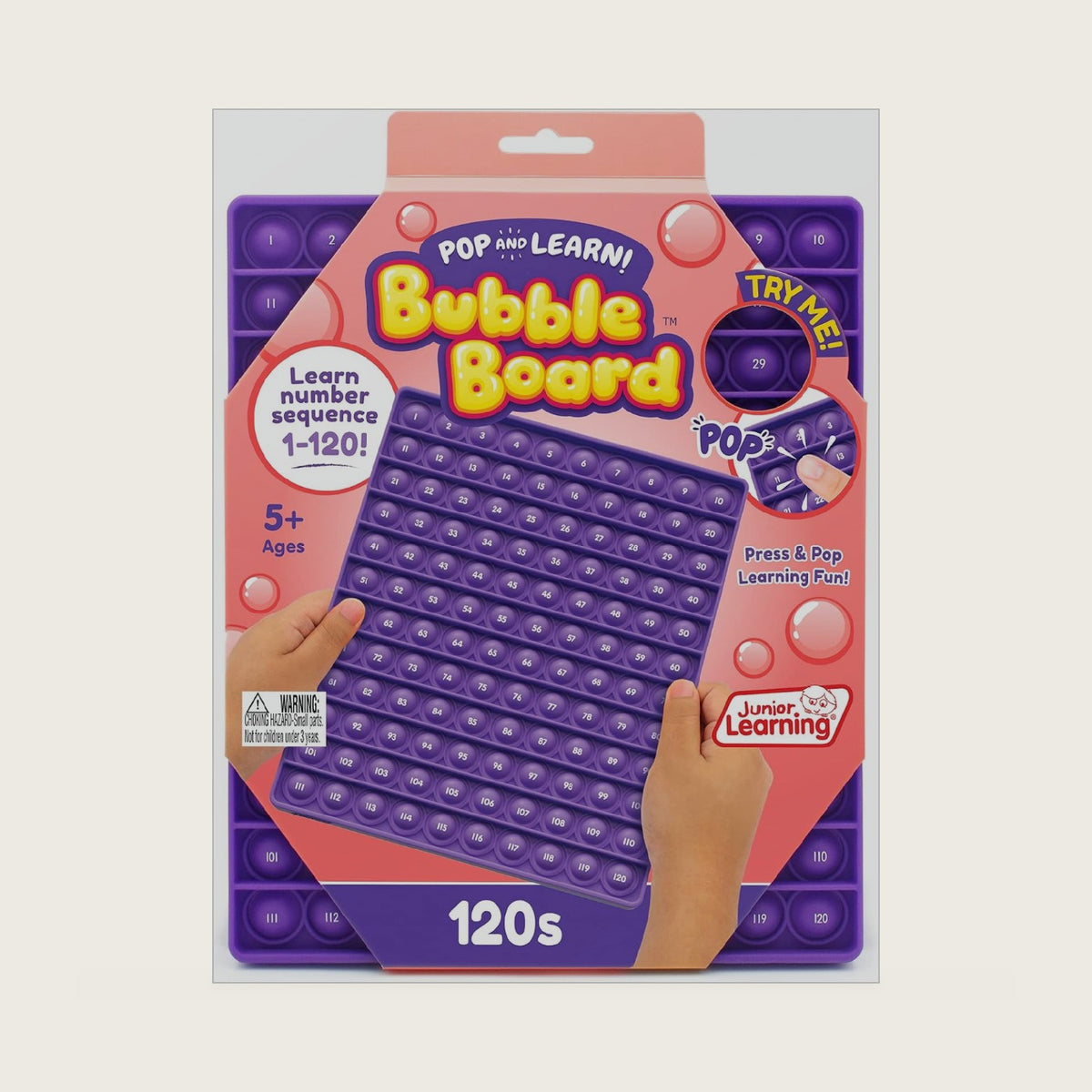 Junior Learning 120s Bubble Board - Multicolor Math Fidget Popper