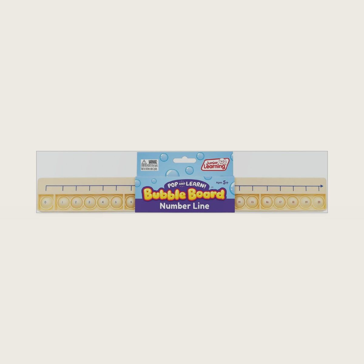 Junior Learning Number Line Bubble Board - Pop 0-20 Sensory Math Tool