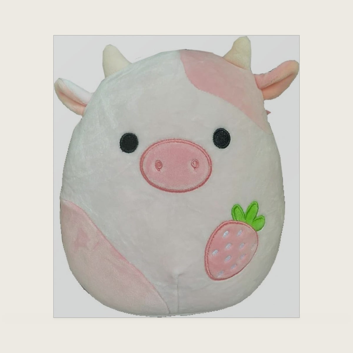 Official Kellytoy 8 Inch Farm Squad Collectible Pillow Animals (Reshma Strawberry Cow)