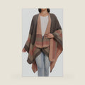 Shawl Wraps for Women, Elegant Knitted Cape Open Front Poncho Scarf Blanket Cardigan Coat for Spring, Autumn, and Winter