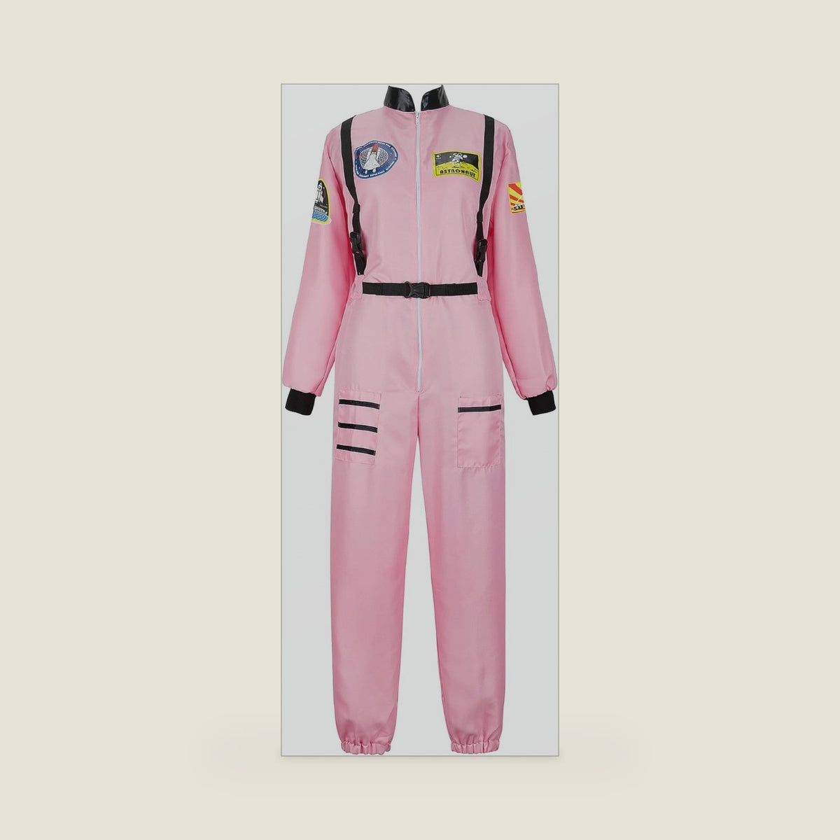 frawirshau Women’s Astronaut Costume Jumpsuit, Adult Space Costume for Halloween Cosplay Theme Party Dress Up, XS-3XL