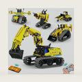 LECPOP 5-in-1 STEM Building Block Kit RC Robot Excavator Toys for Ages 8-13