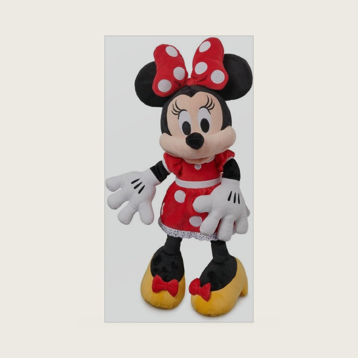 Store Official Minnie Mouse Red Dress Medium Soft Toy for Kids, Cuddly Character with Fuzzy Texture and Embroidered Details, Plushy Suitable for All Ages