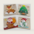 Anditoy 4 Pack Christmas Wooden Puzzles for Kids Christmas Toys Stocking Stuffers Party Favors Gifts