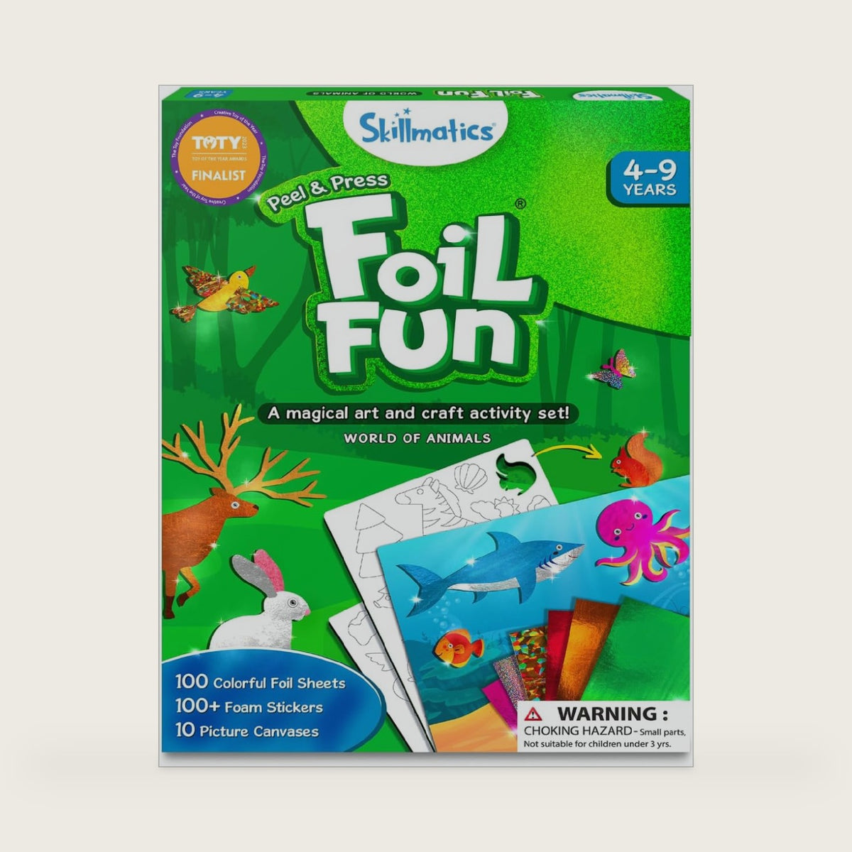 Skillmatics Foil Fun Animals, Foil Art & Craft Kit, Gift for Boys & Girls