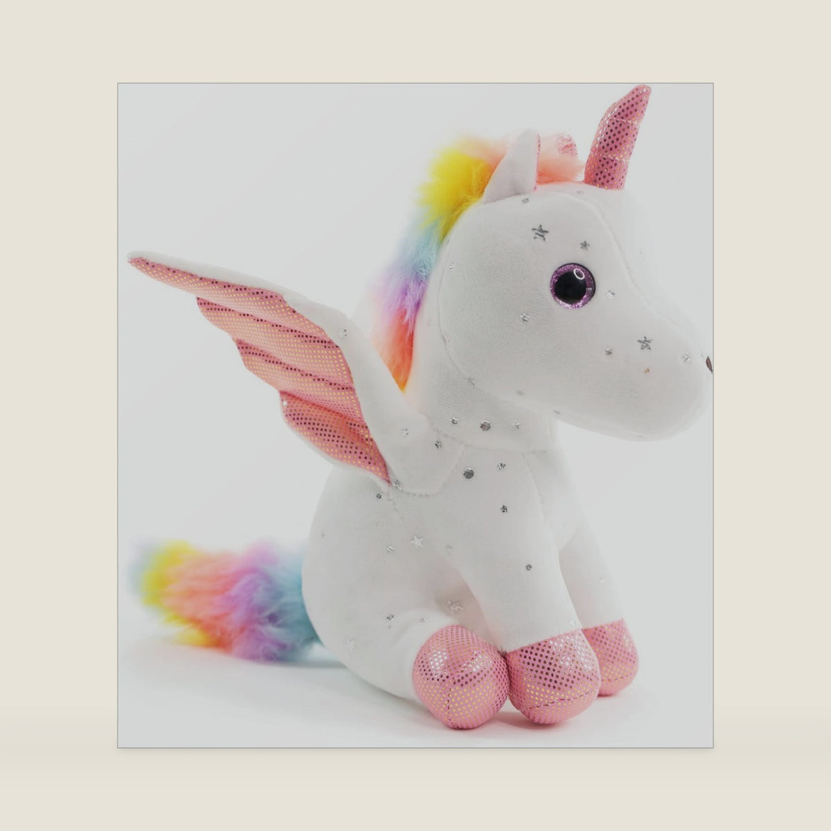 8" Unicorn Stuffed Animal - Cute Plush Toy Gift for 3-8 Years Old Girls, Soft Birthday Present for Baby, Toddler, Kids, Decor (White)