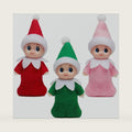 JOYIN 3PCS Christmas Tiny Elf Doll with 1 Red,1 Green and 1 Pink Elf Doll, Christmas Holiday Decoration Accessories Tiny Gift for Girls Boys Kids Adults