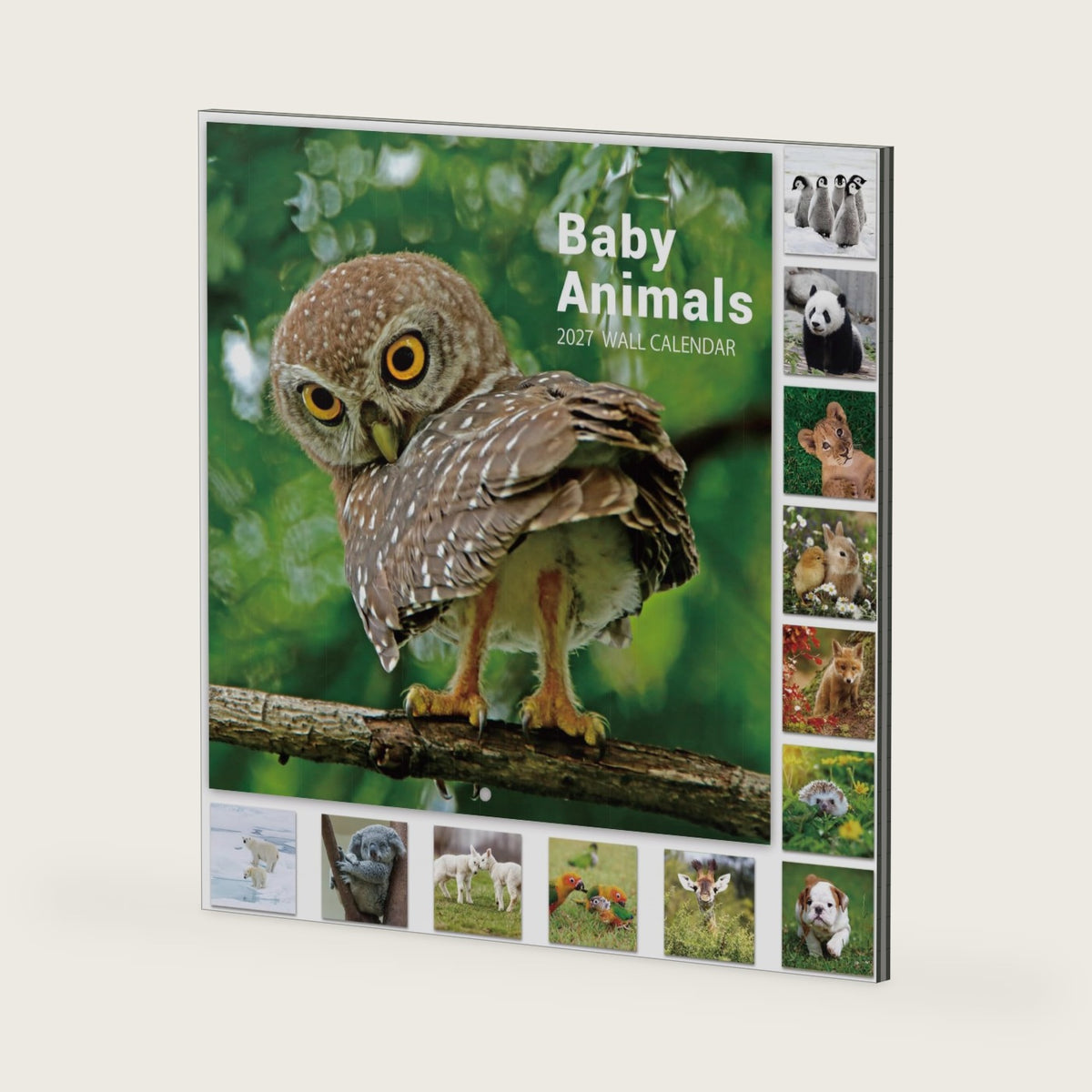 2027 Calendar - 12 Month Baby Animals Wall Calendar 2027