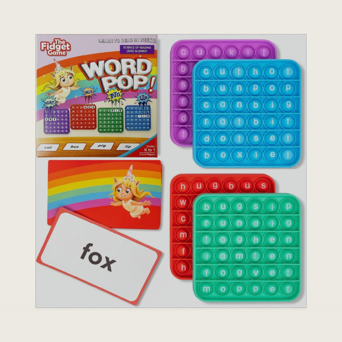 The Fidget Game Word Pop CVC Word Games for Kids 4-6