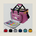 Hoshin Knitting Bag for Yarn Storage, High Capacity Yarn Totes Organizer with Inner Divider Portable for Carrying Project, Knitting Needles(up to 14”), Crochet Hooks, Skeins of Yarn (Purple)