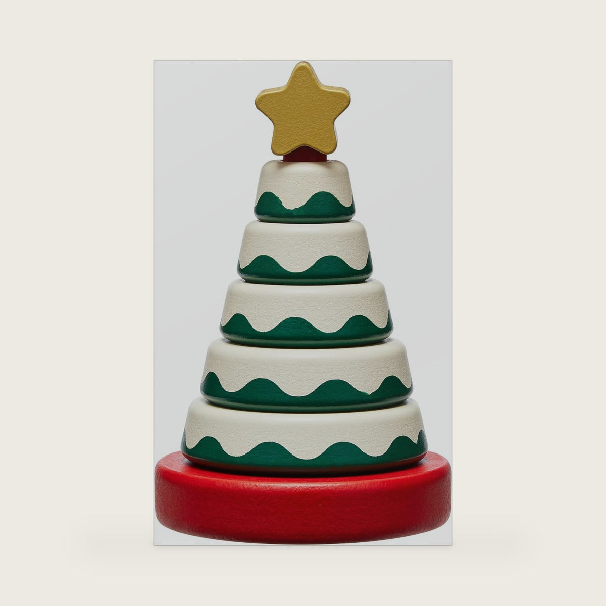 Pearhead Wooden Christmas Tree Stacking Toy Set, Holiday Toys for Toddlers