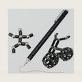 Magnetic Fidget Pen with 13 Rings - Decompression Magnet Pen, Creative Writing Toy, Stress Relief Gift (Black)