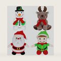 Elcoho 4 Pieces 7 inch Christmas Stuffed Animals Set Plush Toys Christmas Decoration Doll Set Santa Claus Snowman Elk Elf Xmas Party Favors