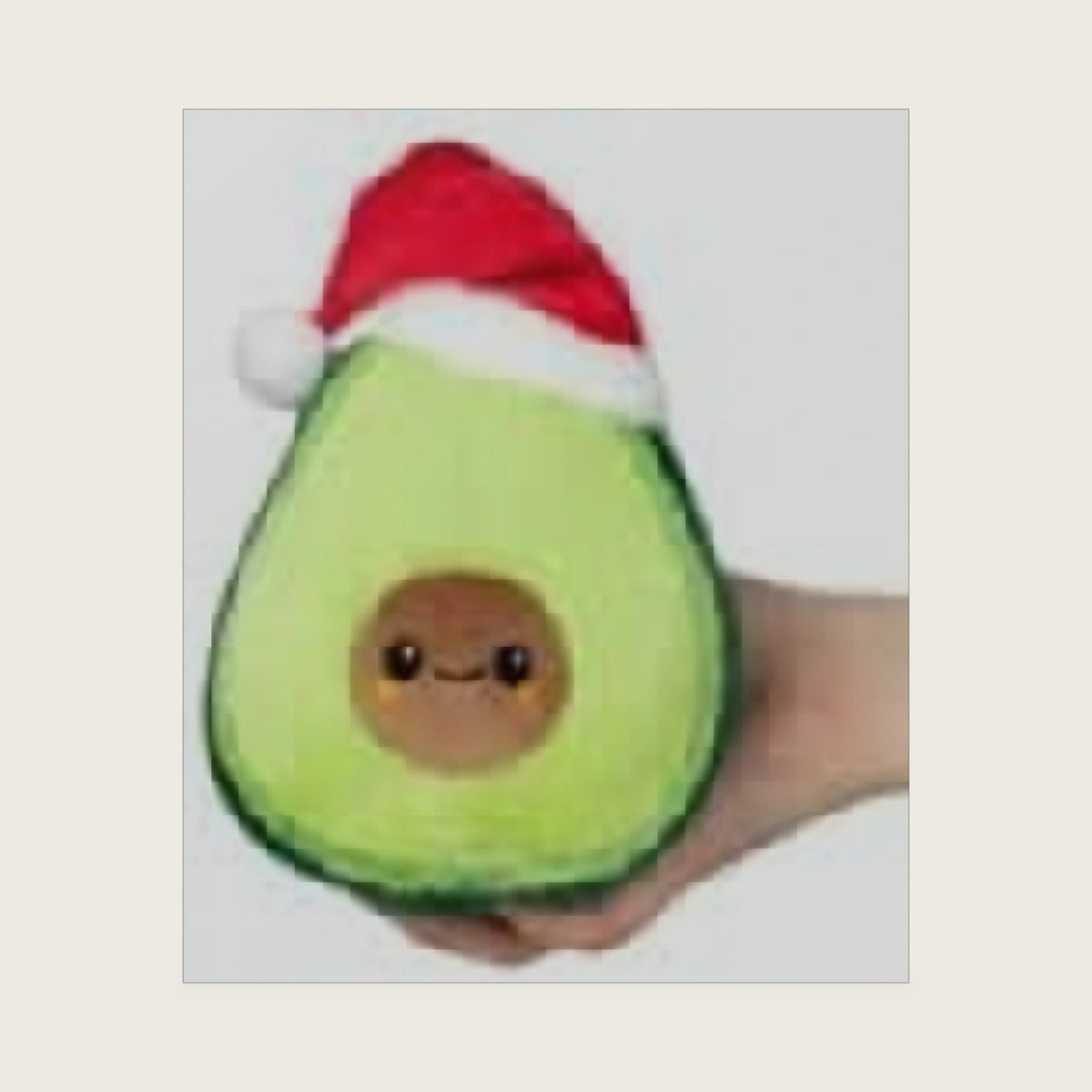 Squishable - Snugglemi Snacker Santa Avocado - Comfort Food Collection - 6 in - Soft Toy Collectible Stuffed Animal - Beans