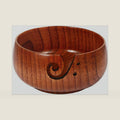 Wooden Yarn Bowl, 6" x 3" Knitting Tool with Holes, Handmade Rounded Edge for Crocheting, Storage Holder for DIY Sewing Supplies