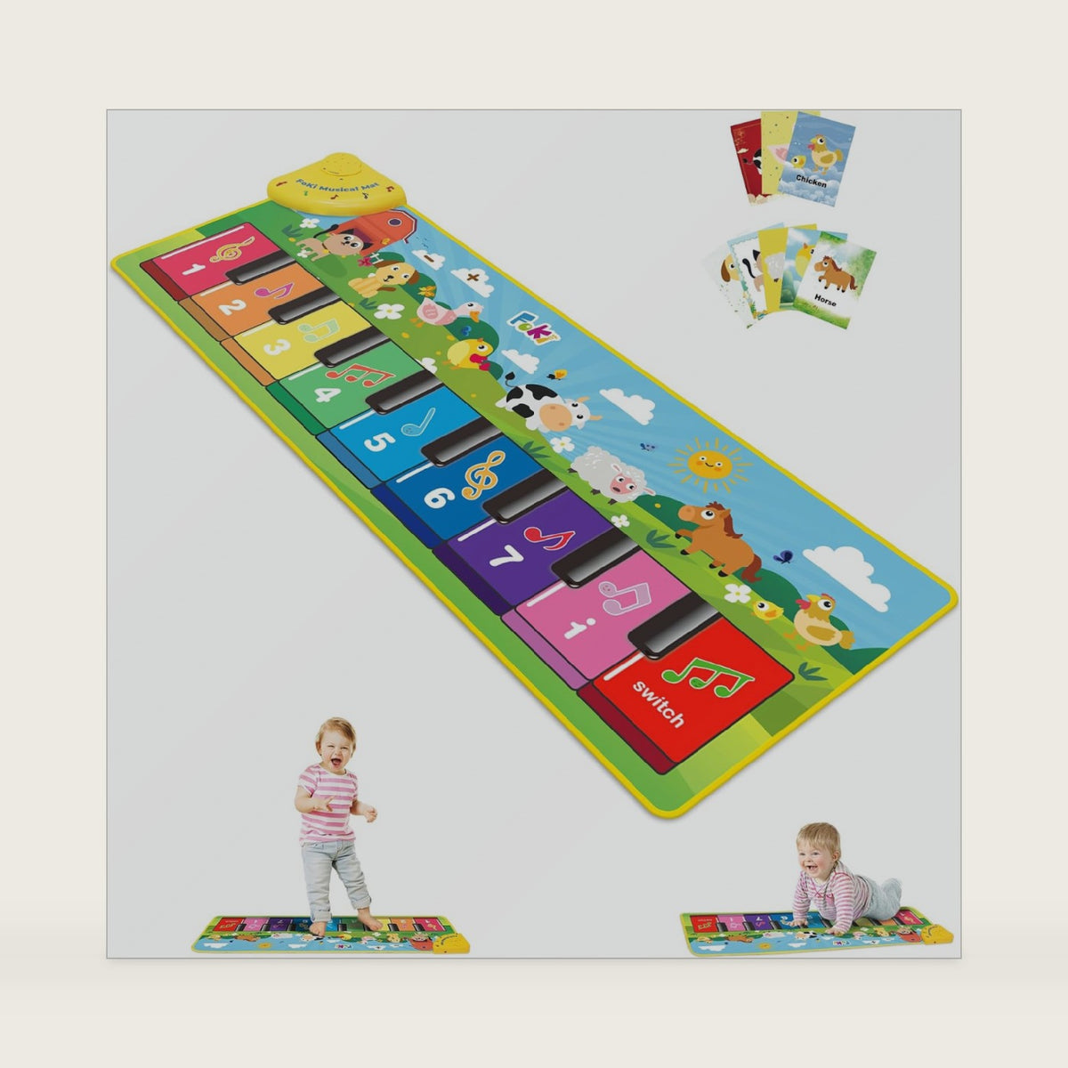 FOKI Floor Piano Mat, Baby & Toddler Toys for 1-3 Year Old Boys & Girls
