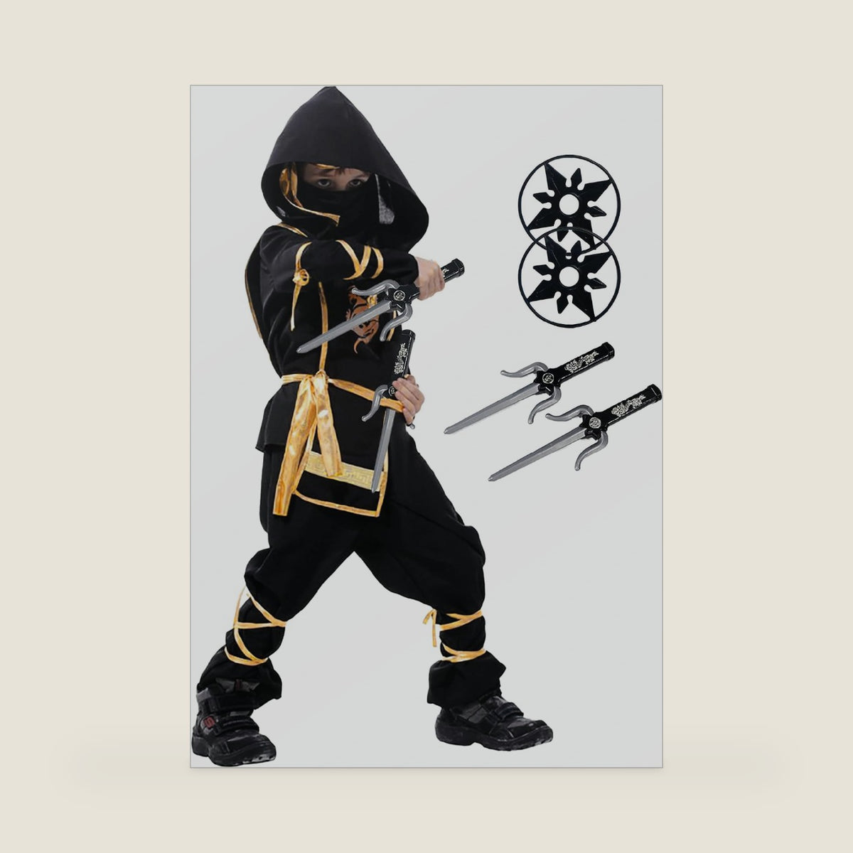Kids Ninja Costume - Dragon Ninja Set for Halloween Boys Girls Cosplay