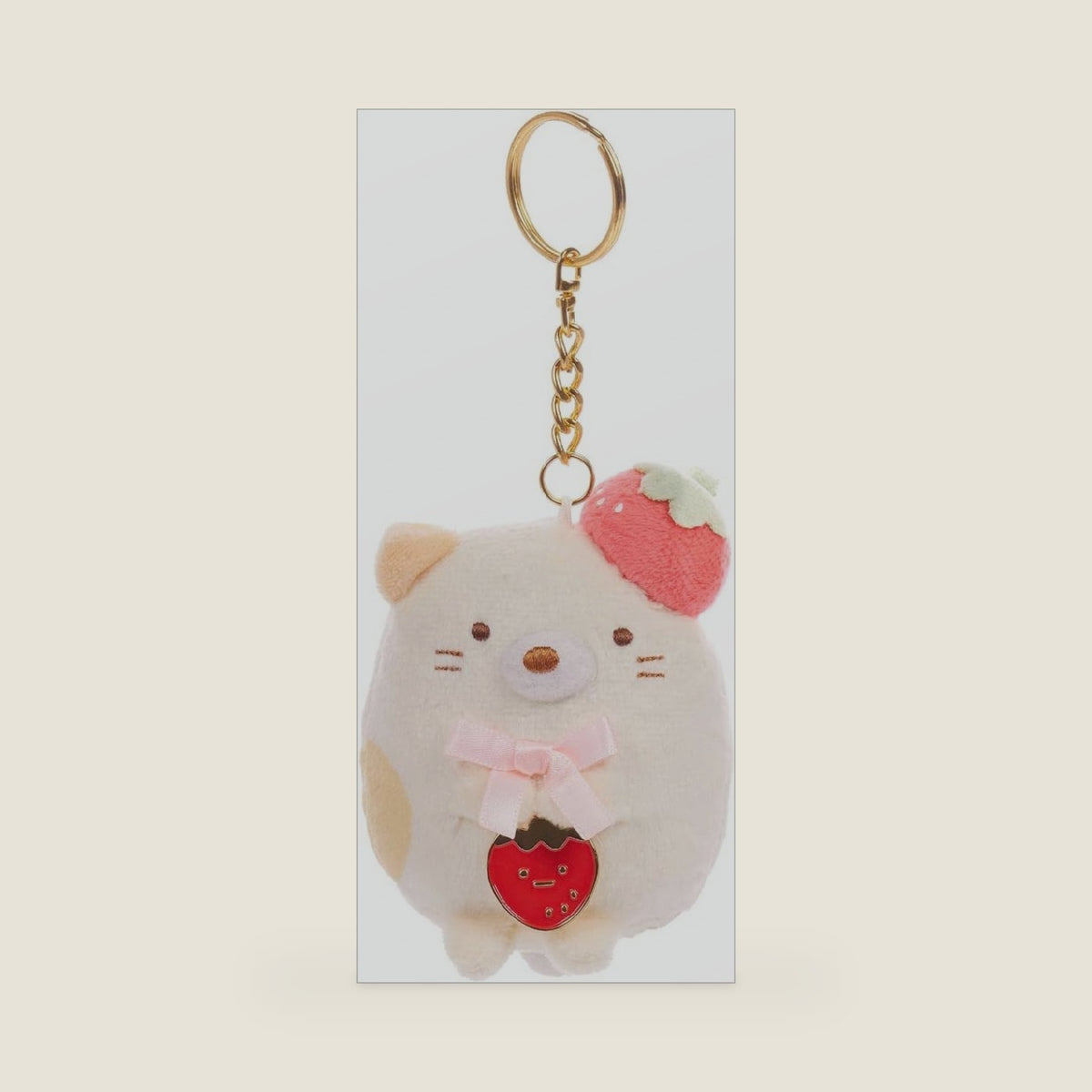 SUMIKKOGURASHI Neko San-X Original Strawberry Series Keychain