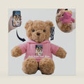 Personalized Teddy Bear Stuffed Animal, Stuffed Bear Plush Toys with Customized Text Image as Personalized Gifts for Girlfriend Boyfriend on Birthday, 11 inch Pink