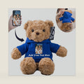 Personalized Teddy Bear Stuffed Animal, Stuffed Bear Plush Toys with Customized Text+Image as Personalized Gifts for Girlfriend/Boyfriend (11 in-Blue)
