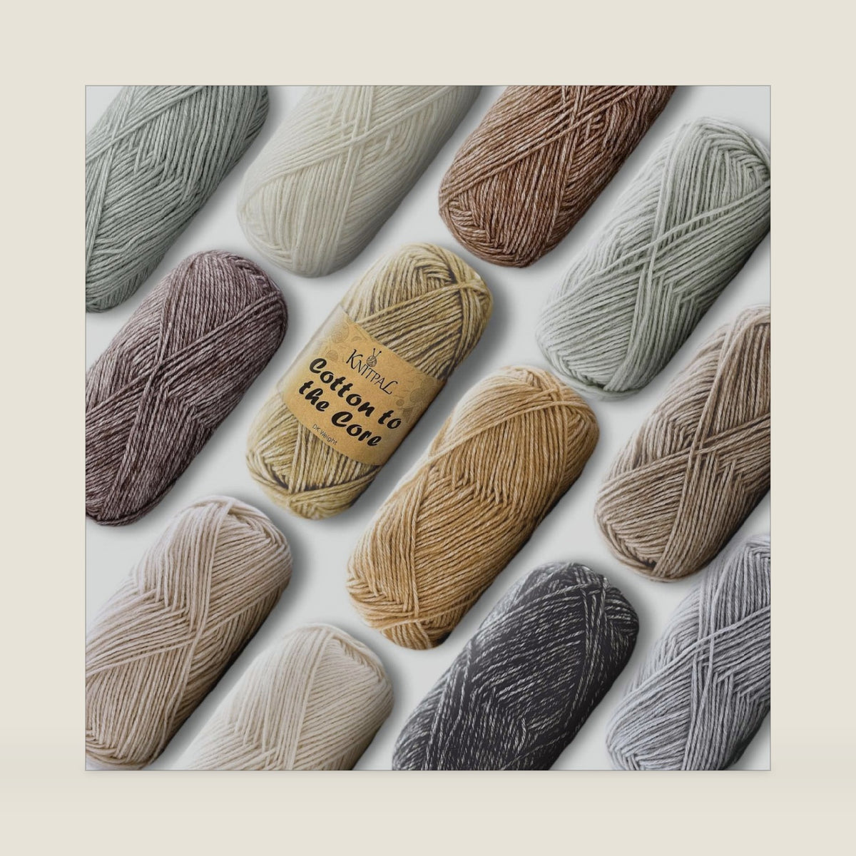 Cotton to The Core #3 DK Cotton Yarn, 12-Pack (1704Yds/600G), Neutral Pack