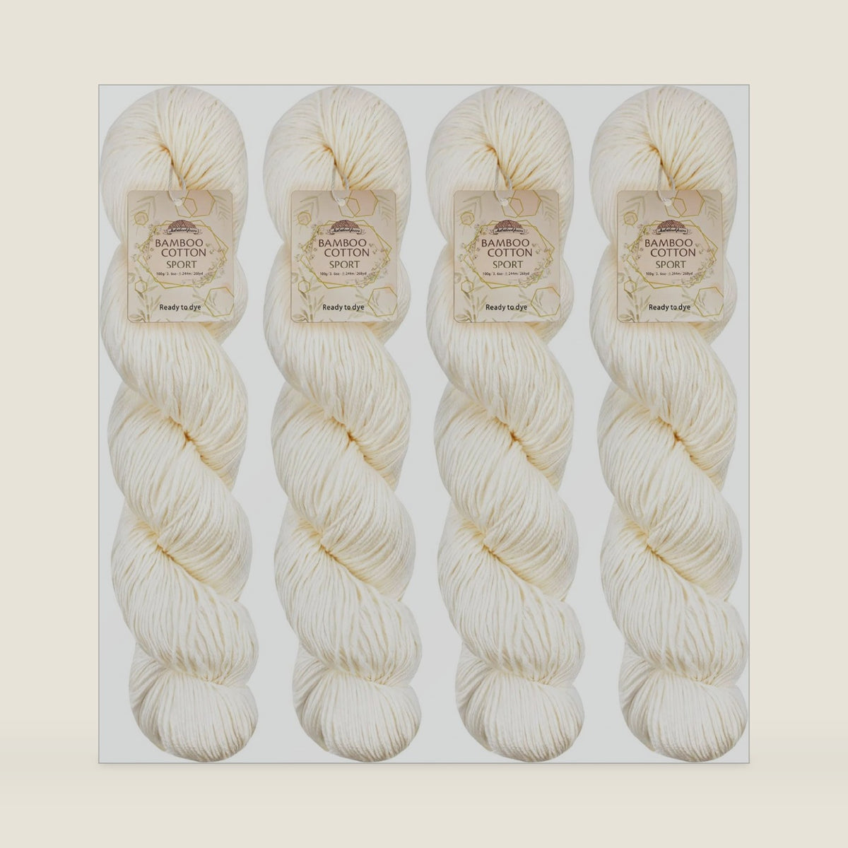 JubileeYarn Undyed Bamboo Cotton Sport Yarn - 4 Hanks