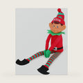 Toyland® Elves with Attitude 35cm (14") Red & Green 'Nice' Elf Soft Toy - Knitted Hat & Legs - Vinyl Cheeky Face & Stick Together Hands - Festive Fun for All!