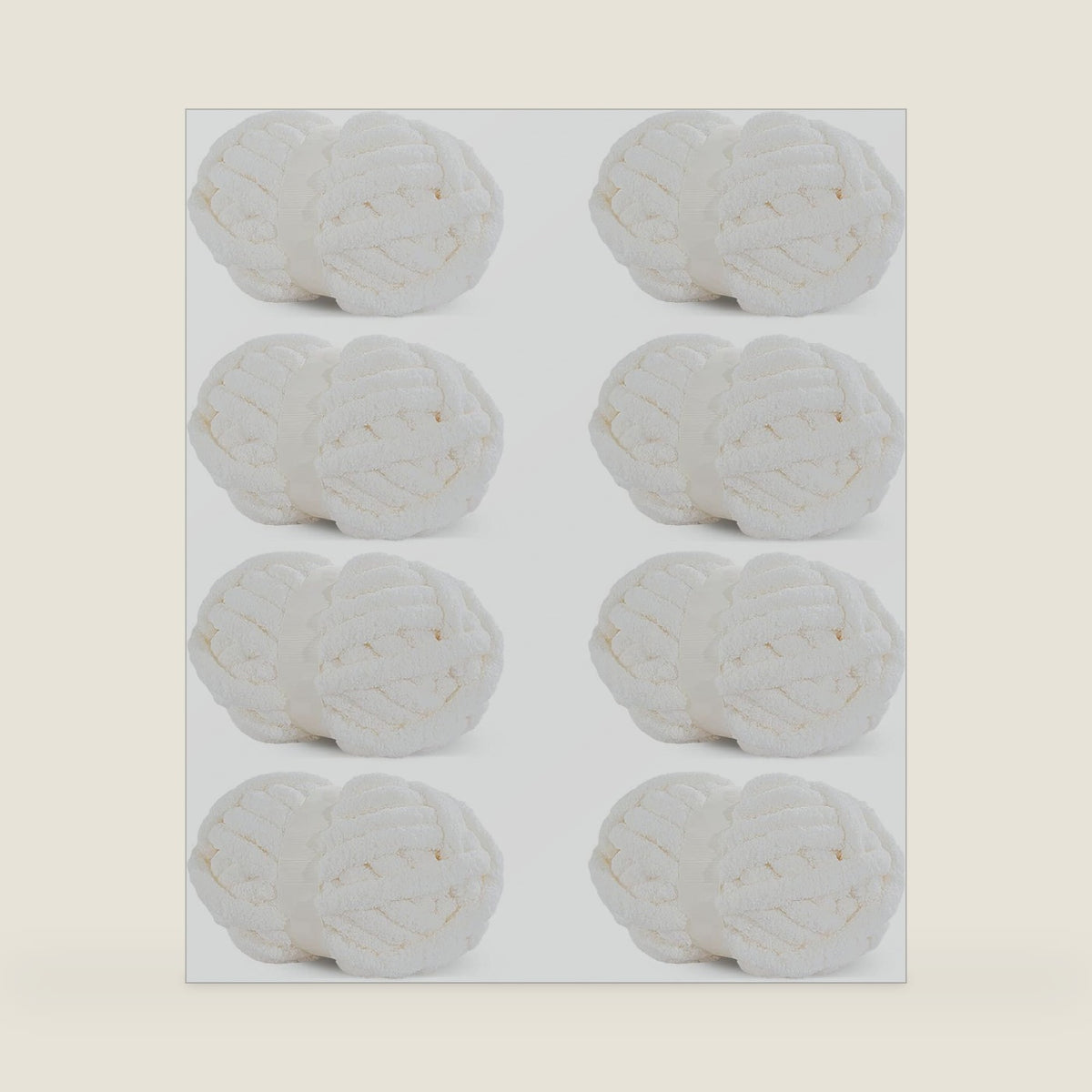 HOMBYS White Chunky Chenille Yarn for Crocheting, Bulky Thick Fluffy Yarn for Knitting, Super Bulky Chunky Yarn for Hand Knitting Blanket, Soft Plush Yarn, 8 Jumbo Pack (27 yds,8 oz Each Skein)