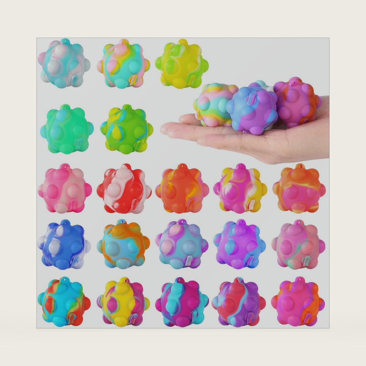Inflatable Pop Ball Its Mini Fidget Toys Bulk 20 Pack 3D Stress Balls