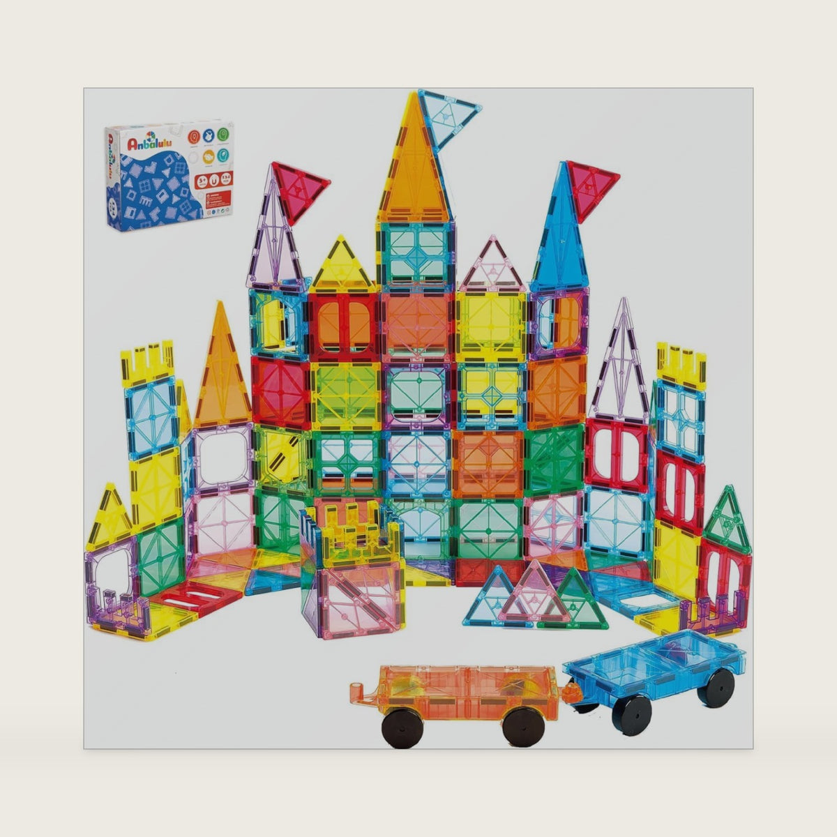 Anbalulu 134PCS Magnetic Building Tiles, Gift for Boys and Girls Ages 3+