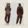 Snug Fit Unisex Adult Onesie Pajamas, Flannel Cosplay Animal One Piece Halloween Costume Sleepwear Homewear