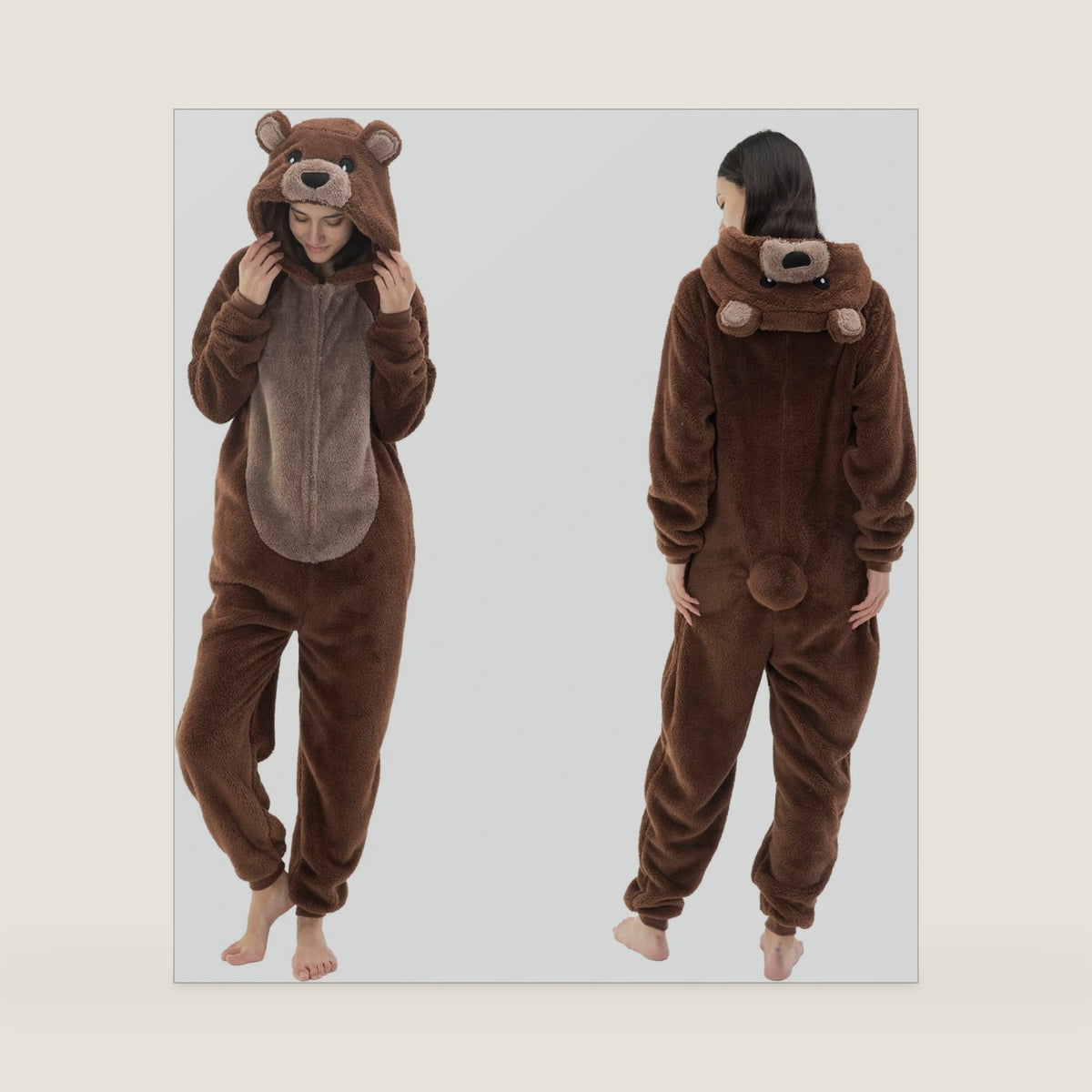 Snug Fit Unisex Adult Onesie Pajamas, Flannel Cosplay Animal One Piece Halloween Costume Sleepwear Homewear