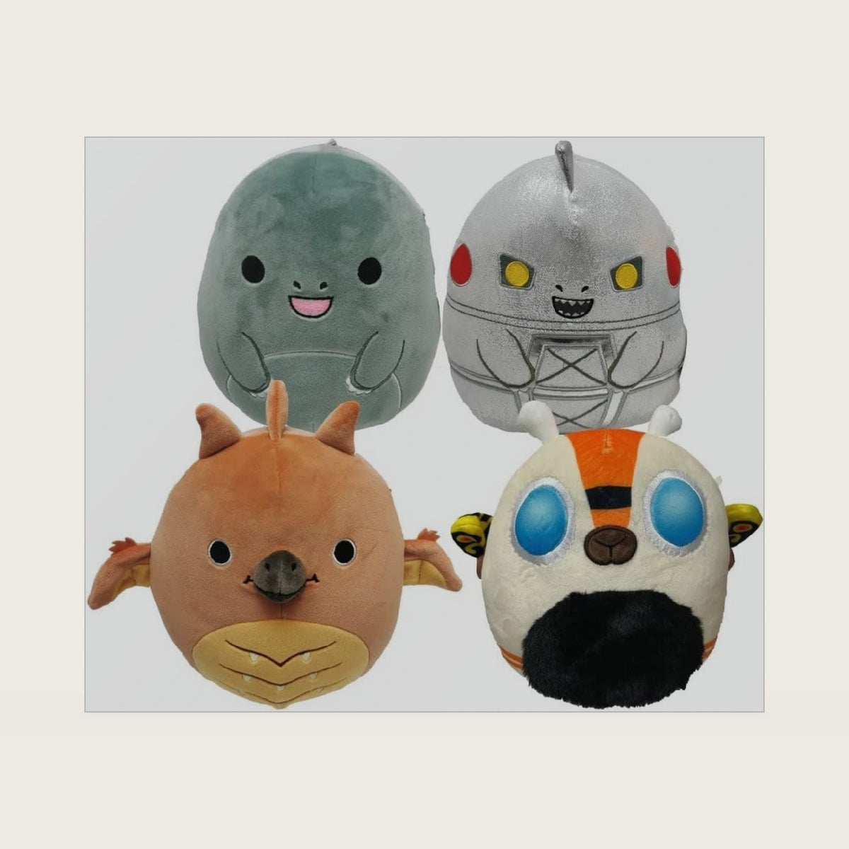 Kellytoy Godzilla Plush Toy (Set of 4 Godzilla), 4 Piece Assortment (SQK2817)