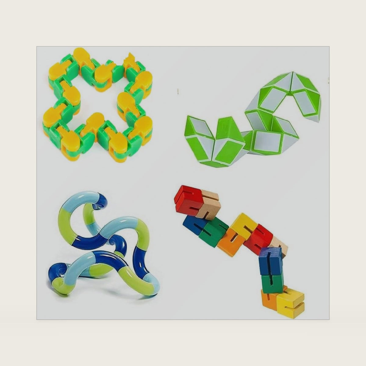Sensory Fidget Toy Stress Reducer Anxiety Relief Toys for Focus & Calm Great for Learning and Education Stress Reducer Including a Genuine Tangle®, Snap N Click. Wacky Track
