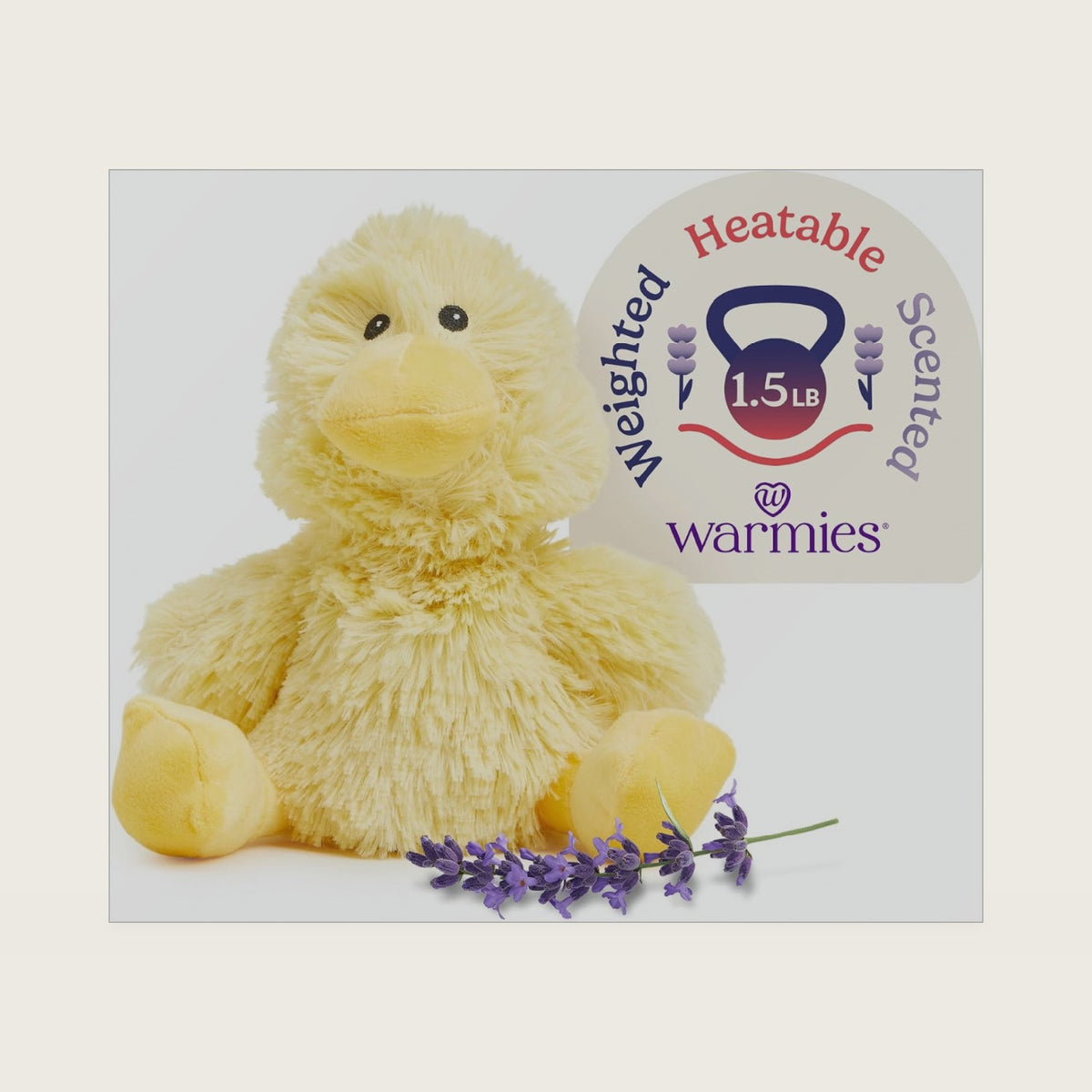 warmies Microwavable & Weighted Stuffed Animals, Duck - Heated Stuffed Animal Plushie for Warmth & Comfort - Cute Soft Plush Toys for Adults & Children (Boys, Girls, Babies & Toddlers)