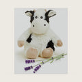 warmies Junior Microwavable & Weighted Stuffed Animals, Black and White Cow - Heated Stuffed Animal Plushie for Warmth & Comfort - Cute Soft Plush Toys for Adults & Children